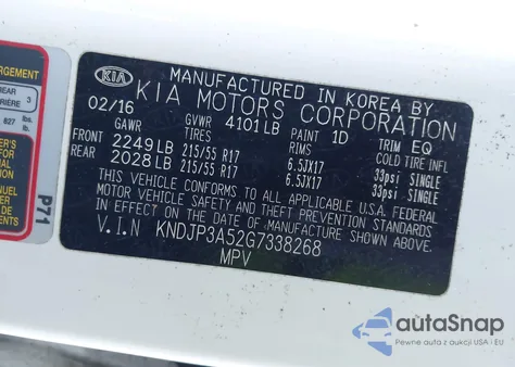 2016 Kia Soul + z USA, uszkodzony, nr VIN KNDJP3A52G7338268